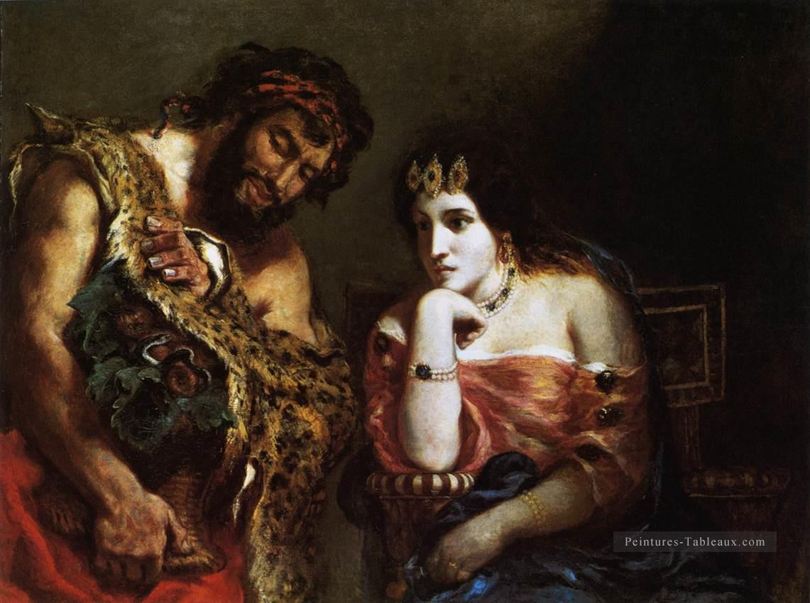 Cléopâtre et le paysan romantique Eugène Delacroix Peintures à l'huile